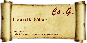 Csernik Gábor névjegykártya